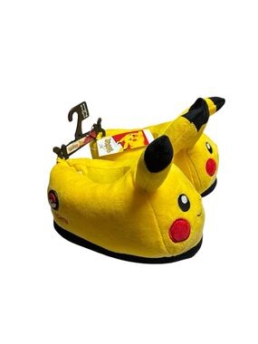 Pikachu Plush 3D Kids Slippers - Yellow Pokémon Style